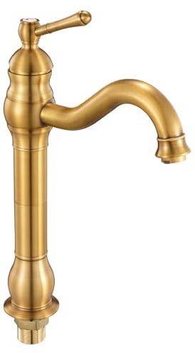 VEVOR Robinet d'évier à poignée unique, mitigeur de cuisine en laiton massif, 1 ou 3 trous, conception anti-reflux, avec bonde à bouton-poussoir, pour salle de bain, camping-car, toilettes publiques