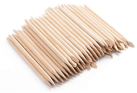Palillo de cutícula de uñas de madera, palitos de madera de color naranja, palito de cutícula de uñas para removedor de empujador, manicura, arte, pedicura, herramientas de pedicura, 100 unidades, pa