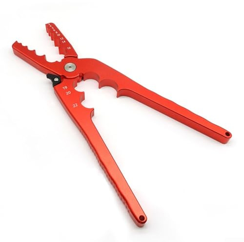 Alicates manuales de reparación de tubos de cobre CT-301 con 7 ajustes de tamaño para sistemas HVAC y de fontanería, construcción de aleación de aluminio (rojo)