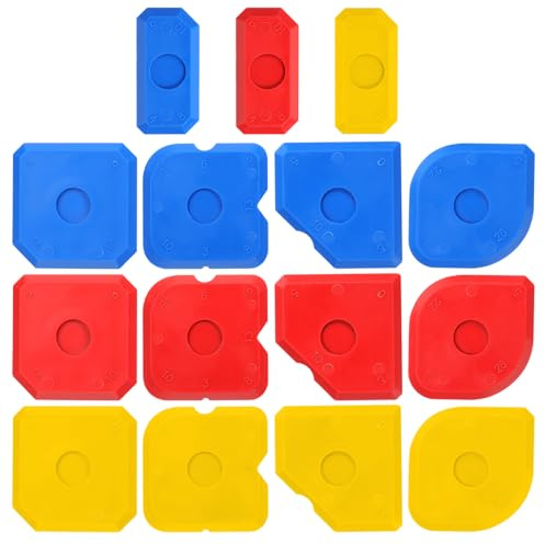 15 PCS Caulk Tool Kit Plastic Caulking Tools Silicone Sealant Finishing Tools for Tile and Grout Smoothing Caulk Remover Tool Portable Sealant Scraper for Sealants Grout Finishing Sealing