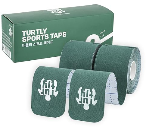 TURTLY Kinesiology Tape Pre-Cut Strips (20 Pack, 10 Inch/25cm) 4R - Waterproof Cotton Athletic Tape for Pain Relief & Support - Hypoallergenic Adhesive for Sensitive Skin - for Knee, Shoulder, Ankle
