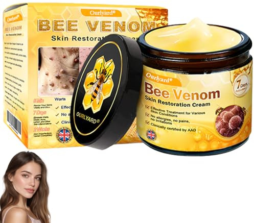 2026 Ourlyard Bee Venom Skin Restoration Cream, Professional Ourlyard Bee Venom Skin Treatment Cream, Improves Various skin Blemishes and Provides Deep Moisturizing 50ml (1Box)