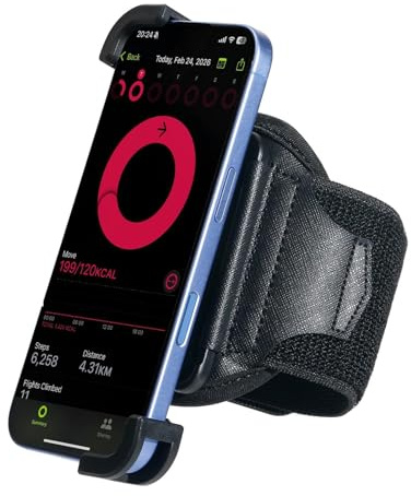 Cikyner 2-in-1 Premium Running Armband with Built-in Suction Cup, 360° Rotatable & Detachable Running Phone Holder for 4.5 to 7 Smartphones, Universal Design for Gym, Running, Jogging, Hiking