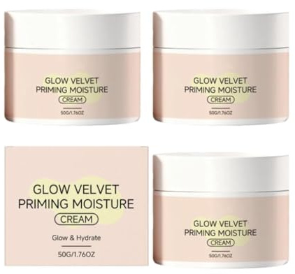 2026 New Glow Velvet Priming Moisture Cream, Makeup Gripping Primer, Velvety Finish Face Primer & Moisturizer, Moisturizing & Nourishing Skincare for Soft Radiant Skin, Suitable for All Skin