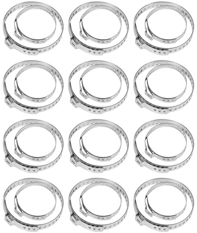 LOZTBUE 12 Pièces Collier Soufflet Cardan – pince collier cardan, Soufflet de Cardan Universel en Acier Inoxydable,Ajustables pour Tuyaux, Gaines, Filtres, Conduits,soufflet cardan
