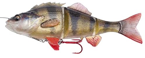 Savage Gear 4D Line Thru Perch Gummifisch Barsch zum Spinnfischen, Gummiköder zum Schleppangeln, Hechtköder, Spinnköder, Farbe:Perch (Barsch), Länge/Gewicht:23cm - 145g