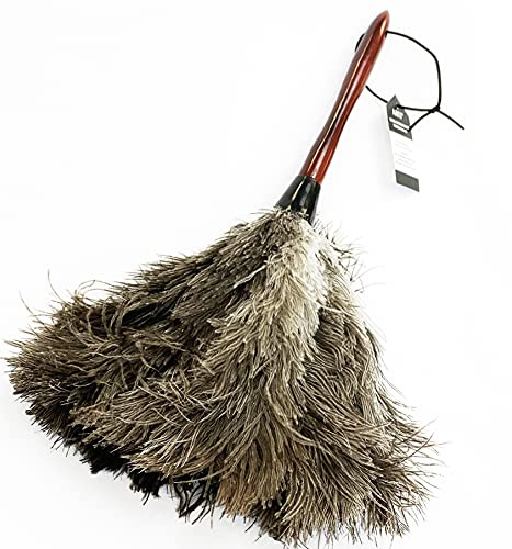 AAYU Feather Duster (36cm) 14.5 inch for Home Cleaning | Soft-Feather Moping and car dusting| Eco-Friendly Genuine Ostrich Dusters with Wooden Handle Easy to Clean Reuse