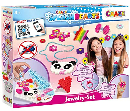 Craze Splash BEADYS Steckperlen Jewelry Bastelset Kinderschmuck Bügelperlen ohne Bügeln DIY Schmuck Wasserperlen für Kinder ungiftig Bügelperlen 5mm 15216