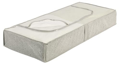 WENKO Unterbettkommode Balance - Unterbett-Aufbewahrungstasche mit Sichtfenster, Polypropylen, 105 x 15 x 45 cm, Taupe