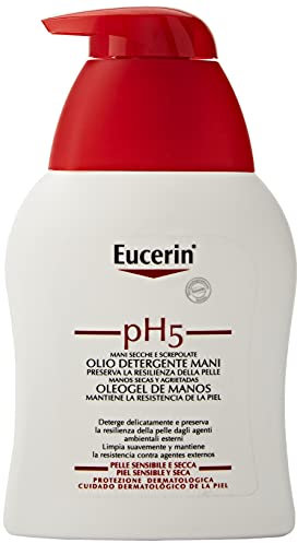 Eucerin pH5 Olio Detergente Mani 250 ml, Sapone liquido mani con Oli Nutrienti per un'idratazione intensa, Detergente pelle secca e sensibile adatto all'uso quotidiano e ai lavaggi frequenti