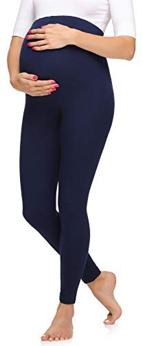 Merry Style Leggings Premaman Lunghi Donna MS10-297 (Blu Marino, XL)