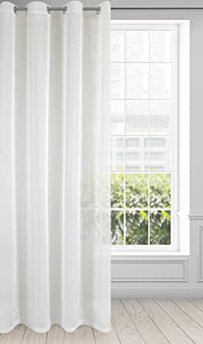 Eurofirany LUCY Tenda in Voile, Tenda Trasparente con occhielli - 1 Unità, Camera da Letto, Soggiorno, Cucina, 140 x 250cm, Crema