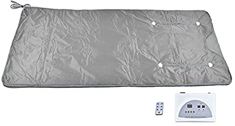 AIBOLO Far Infrared Sauna Blanket 2 Zone Portable Home Sauna Blanket with Zipper for Reaching Out Hand, Digital Oxford Sauna Heating Blanket for Body Shape Slimming Fitness