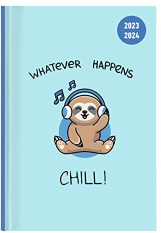 Collegetimer Chill! 2023/2024 - Schüler-Kalender A5 (15x21 cm) - Faultier - Weekly - 224 Seiten - Terminplaner - Alpha Edition (Collegetimer A5 Weekly)