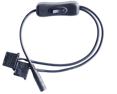 YSJJZRL 40 cm DC 5,5 x 2,1 mm Buchse auf Dual 4 Pin / Molex 4 Pin Stecker PC Gehäuselüfter Stromkabel mit Schalter für PC-Lüfter (DC 5,5 x 2,1 auf 2 Molex 4-Pin)