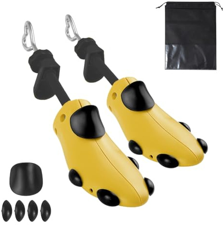 FONHERILI Shoe Stretcher Men Wide Feet Widener Expander Adjustable Length Men Shoe Tree Holder Shaper Support, Yellow Heart, for Men's Shoes Size US 9-13.5
