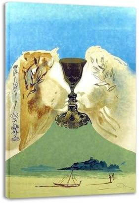LZ6J8C9 Art mural célèbre de S. Dalì. Calice d'amour de Salvador D. Peintures célèbres encadrées. Reproductions d'impressions sur toile.images décoratives surréalistes. 30x45cm (11,8x17,7) Encadré