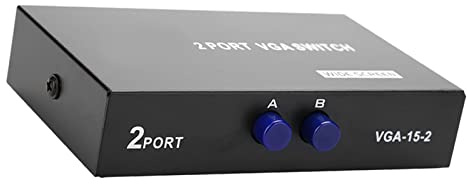 2 en 1 Salida VGA Switcher Splitter VGA Switch, VGA Switcher Sincronización de Datos Monitor VGA Caja de Interruptores VGA Splitter Equipo de TV XVGA SVGA UXGA Multisync
