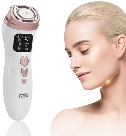 Mini máquina facial HIFU, dispositivo de belleza ultrasónico RF mejorado con tecnología de masajeador facial EMS, utilizado para rejuvenecimiento de la piel antiarrugas, levantamiento, reafirmante y