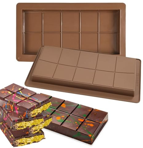 3Pcs Silicone Chocolate Moulds, Large Thick Moulds for Filling, Easy Release Candy Moulds (A)