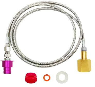 Soda Terra Machine Co2 Tank Adapter Hose, Co2 Tank Direct Adapter with Stainless Steel Hose, Compatible with Duo Art Terra Gaia AQUA FIZZ Pink Cylinder Soda Maker (60in)