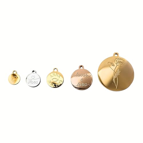 inaklam, Damenschmuck personalisiert, personalisierte Schmuck Anhänger mit Gravur, anpassbare Charms, Kettenanhänger mit Namen, Anhänger mit Buchstaben,