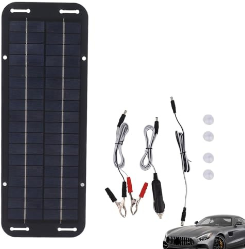 Mainteneur de batterie solaire - Chargeurs de batterie solaire, charge imperméable pour une charge fiable des voitures, camions, bateaux, véhicules récréatifs, moto