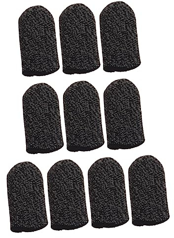 KITANDOVE 10stücke Nylon Finger Sleeve Für Touchscreen Atmungsaktive Gaming Fingerhüllen Elastische Finger Cots Für Schutz Von Und Fingern Für Mobile Spiele Schwarz Mit Schwarzem