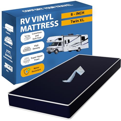 Greaton, 15 cm medium fast vattentålig skum vinylmadrass, lätt att rengöra, bekväm och bullerfri, dubbel XL, blå