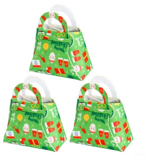 Weihnachts-Geschenktaschen-Set aus Filz enthält drei wiederverwendbare Taschen für Snacks und S (D)
