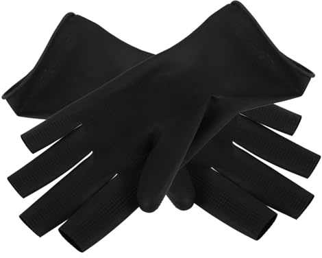 IWOWHERO Waschhandschuhe aus Gummi für Haarwäsche Färbehandschuhe für Friseur Haarwaschhandschuhe mit Fingerlosem Design Haarfärbehandschuhe zum Schutz der Hände