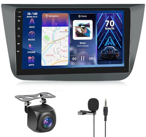 【4+64G】 Hodozzy Carplay Radio Coche para Seat Altea 2004-2015, Pantalla Táctil de 9 Pulgadas con Android Auto/EQ/Mirror Link/WiFi/GPS/RDS/FM/Bluetooth/USB