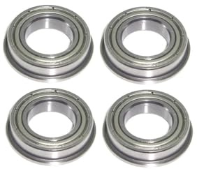 Flanschlager 12x21x5 mm - F6801 ZZ metallgedichtet 4 Stück - rcbay | Chromstahl Radial Kugellager mit Flansch für 12mm Welle