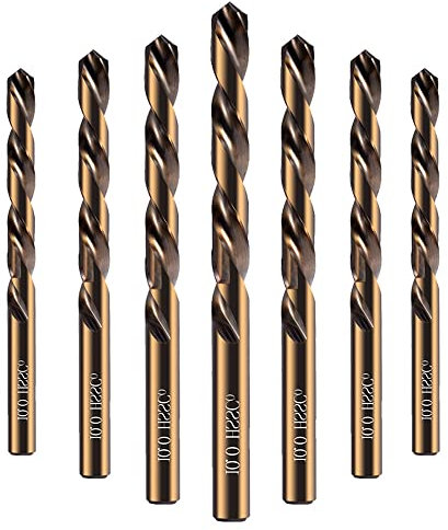 Dunxiles Broca Helicoidal Recubierta de Cobalto Hss M35 de 0,5 A 20 mm, Cortadora de Agujeros para Madera Y Metal, Broca de Vástago Redondo (Tamaño: 2,0 mm), Herramientas de Ferretería