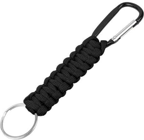 OFFCUP Paracord Schlüsselanhänger mit Karabiner, Schlüsselanhänger Karabiner Geflochtenes Lanyard, Karabinerhaken D Ring Schlüsselband Schlüsselring für Motorrad Auto Camping Wandern