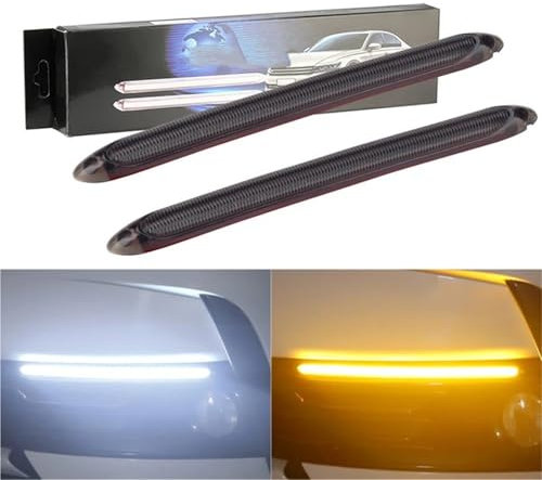 Intermitentes LED 2 × Señal Giro Diurna Tira Señal Giro Coche Que Fluye Barra Tira LED Lámpara Señal Intermitente Drl Luz Circulación Diurna 12v Universal Intermitente Lateral LED(15cm)