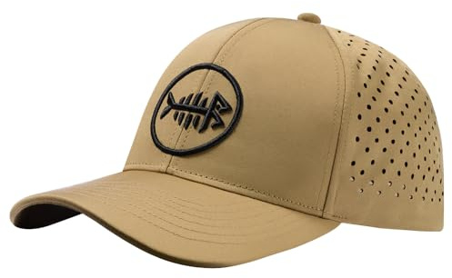 Bassdash UPF50+ snabbtorkande basebollkeps, vattentät, laserskuren, nät, justerbar hatt för kvinnor, fiske, vandring, basebollkeps, dam och herr, FH14, kaki, One size