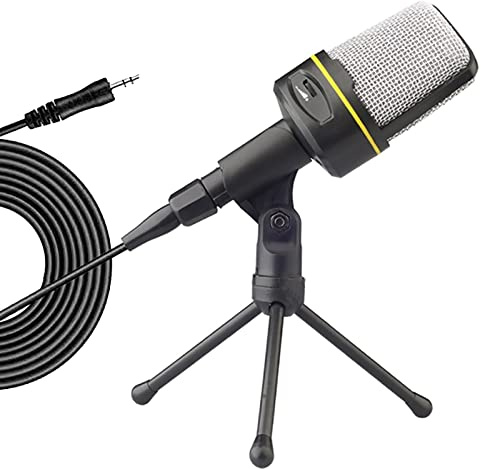 NONGYU SF-920 Micrófono profesional de condensador cardioide omnidireccional con puerto de 3,5 mm con soporte de trípode para juegos