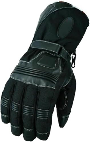 BOSmoto Winter Motorradhandschuhe, Wasserdicht, Winddicht, Leicht und Warm,Motorrad Winter Handschuhe,hinsulate Motorradhandschuhe Thermal Leder Wasserdicht Winter (Black, S)