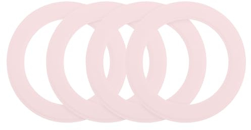 sourcing map Magnetic Sticker Ring, 4Pcs Universal Magnetic Adapter Ring Leather Magnet Wireless Charging Conversion Kit for Mobile Phone Case Wireless Charger (Pink)