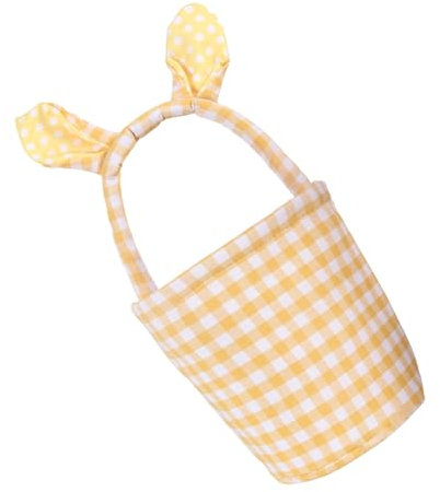 XuQiZZpp Cesta de almacenamiento decorativa de tela a rayas con asas para huevos, caza, golosinas, decoración del hogar