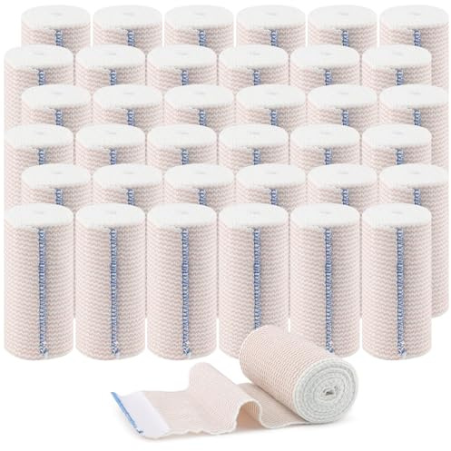 ktxaby 36 Rollen Elastische Bandage 10 cm x 1,7 m (Dehnbar bis 4,5 m) Selbstklebender Kompressionsverband Sportbandage für Arme Beine Knöchel Wiederverwendbar