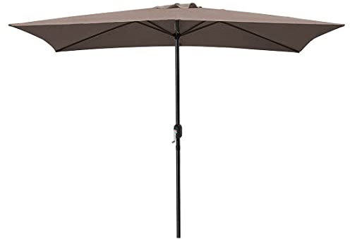 Acomoda Textil – Sombrilla de Jardín Forro Anti UV 200 x 300cm. Parasol de Aluminio con Manivela, Toldo Rectangular para Patios y Terrazas (Topo)