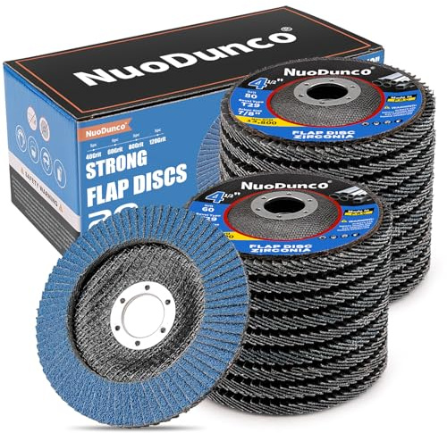 NuoDunco 20 Stück Schleifscheiben 115mm Winkelschleifer für Metall Holz Fächerscheibe Korn 40/60/80/120 Lamellenscheiben Schleifmopteller
