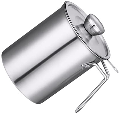 TOPPERFUN Filtro De Aceite Taza De Acero Inoxidable Colador De Aceite Para Cocina Recipiente Para Almacenamiento Para Filtrar La Cocina