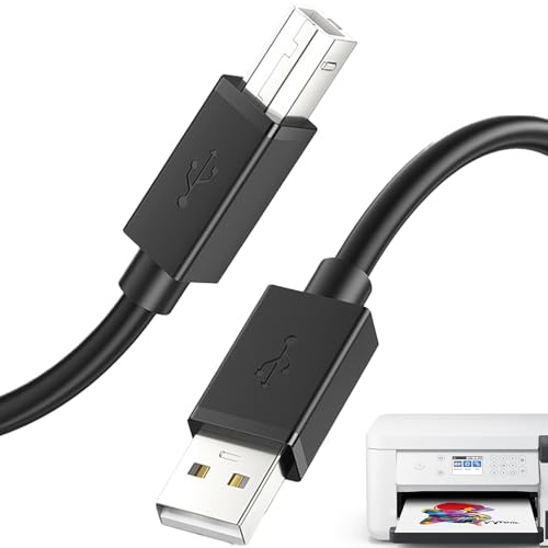 Ahuuen Cable USB para Impresora | Cable Macho A a B | 2.1 Metros Alta Velocidad Conexion Estable Conectores Macho A a B Para Ordenador Impresora