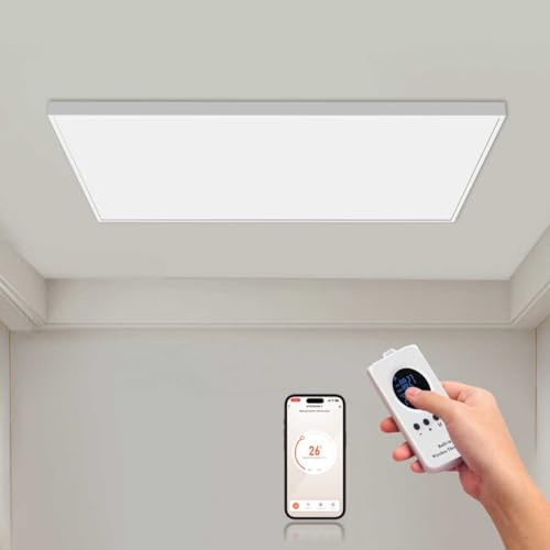 Hocosyme Infrarotheizung Deckenmontage 600 Watt mit Smart Steuerung, Energiesparende Infrarot Wandheizung, Elektroheizung mit Uberhitzungsschutz, WLAN App-Steuerung mit Fernbedienung - TÜV.