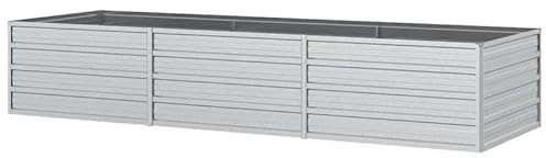 Trädgårdsbädd av galvaniserat stål 240 x 80 x 45 cm – hållbar och väderbeständig för grönsaker, örter och blommor – perfekt för trädgård och terrass