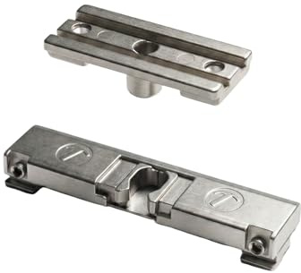 Clip Retenedor para Ventanas Serie Europea | Cierre Central de Seguridad para Puertas y Ventanas Correderas de Aluminio | Bloqueo de Hoja Pasiva | Acabado Plata