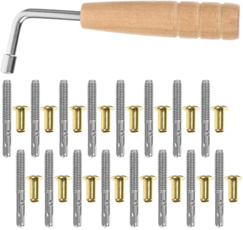 INOOMP Lyra Harfen Stimmstifte Satz aus Langlebigem Material mit Stimmschlüssel Zubehör für Leier Harfe Musikinstrumente